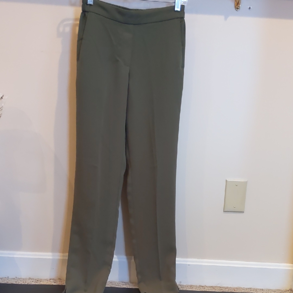 J. Crew Olive Straight-Leg Trousers